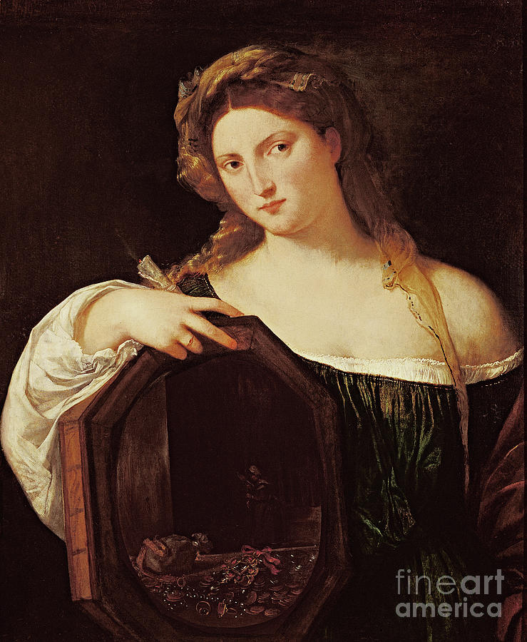 Allegory Of Vanity, Or Young Woman With A Mirror, C.1515 Painting by ...
