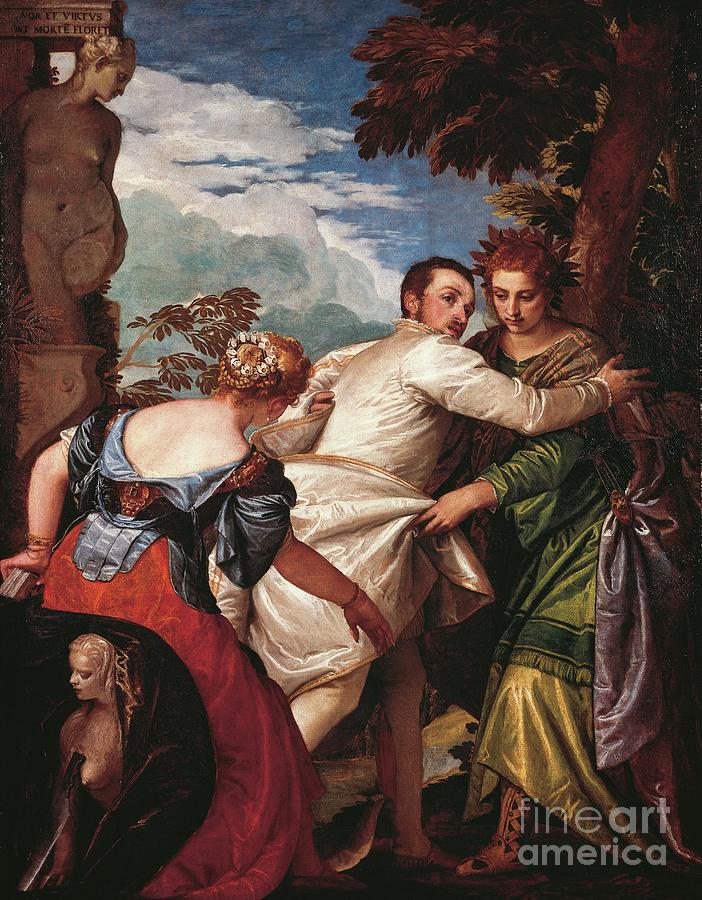 Allegory Of Virtue And Vice Or Hercules Choice, Circa 1580 By Paolo Caliari Known As Veronese Painting by Veronese