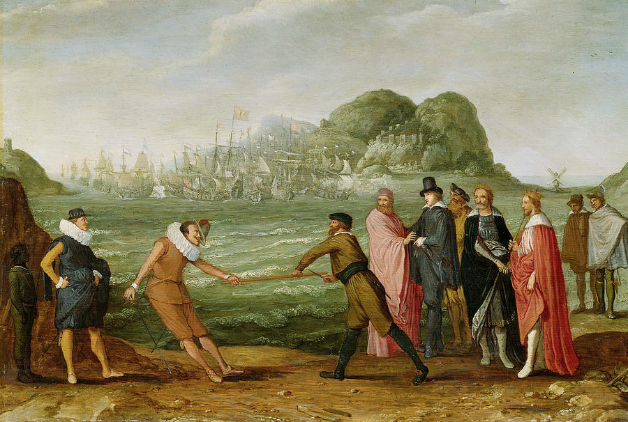 Allegory on the Victory by the Dutch over the Spanish Fleet at Gibraltar, 25 April 1607 Painting by Adam Willaerts