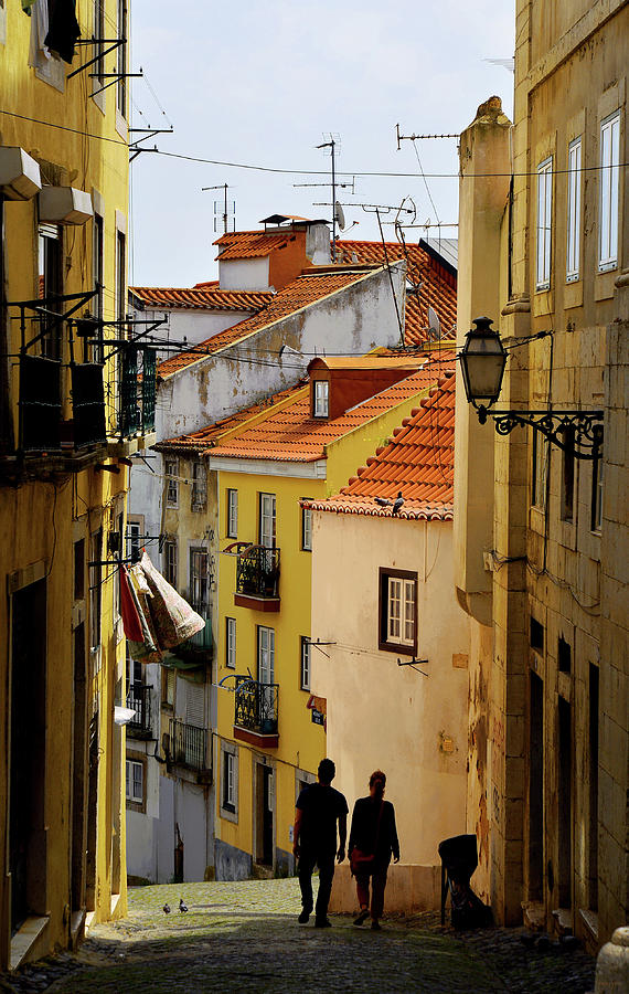 Alley in Lisbon Portugal Photograph by Kathy Yates