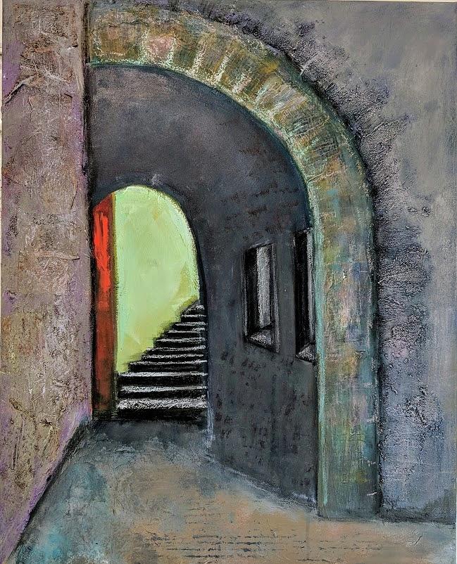 Alley Jaffa Painting by Jillian Goldberg