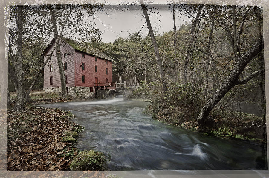 Alley Spring Grist Mill Tintype Photograph by Michael Schlueter Fine