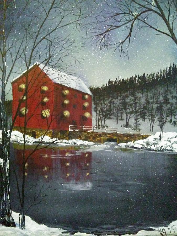 Alley Springs Mill Painting by Mindy Gibbs