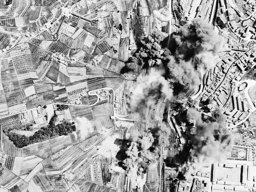 Allied Aerial Bombardment - WW2 Italy - 1943 Photograph by War Is Hell Store