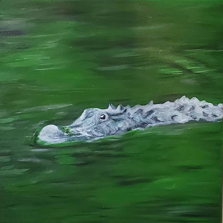 Alligator  Painting by Amy Kuenzie