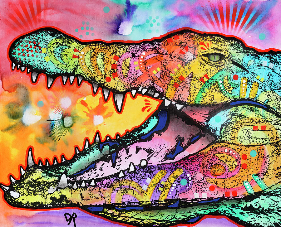 Animal Mixed Media - Alligator by Dean Russo- Exclusive