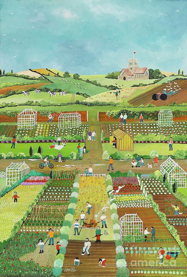 Allotments Painting by Judy Joel