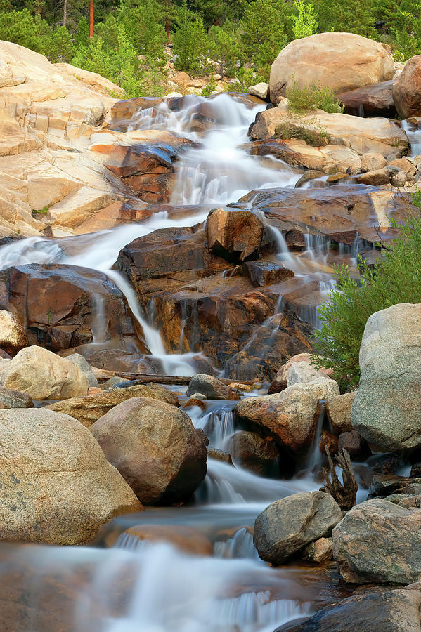 Alluvial Fan Rocky Mountain national park Colorado water fall  Photograph by Gary Langley