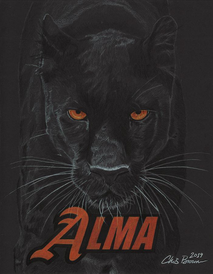 Alma Panthers Drawing by Chris Brown
