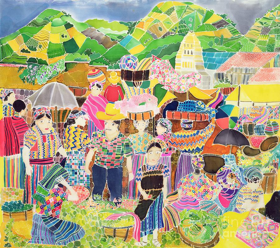 Almolonga Market Painting by Hilary Simon