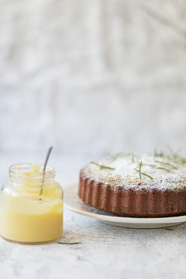 Almond And Cornflour Cake With Rosemary Photograph by Lilia Jankowska