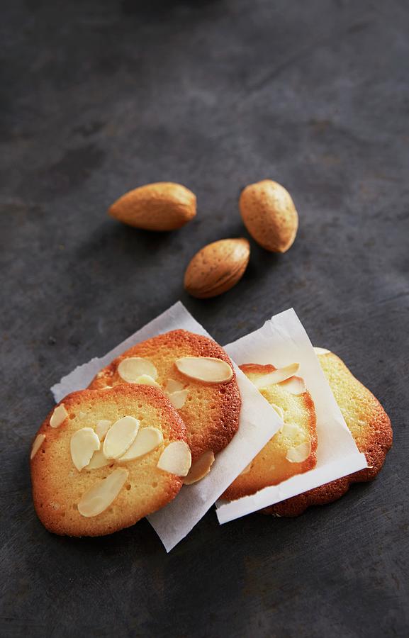 Almond Biscuits With Slivered Almonds Photograph by Kai Schwabe