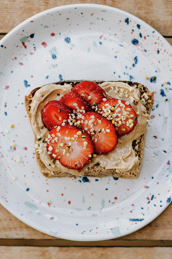 Almond Butter Sandwich With Strawberries Photograph by Monika Rosa