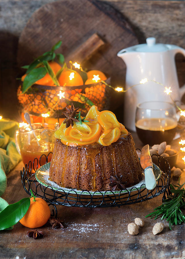 Almond Citrus Spiced Cake With Orange Rosemary Caramel Photograph by Irina Meliukh