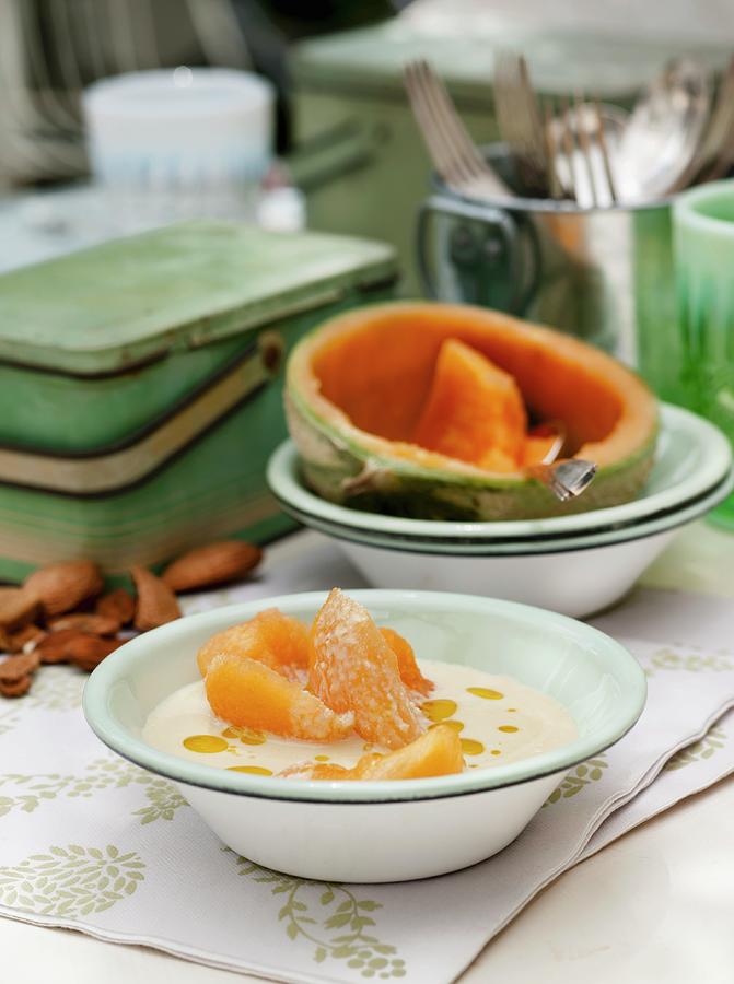 Almond Soup With Melon Photograph by Lingwood, William