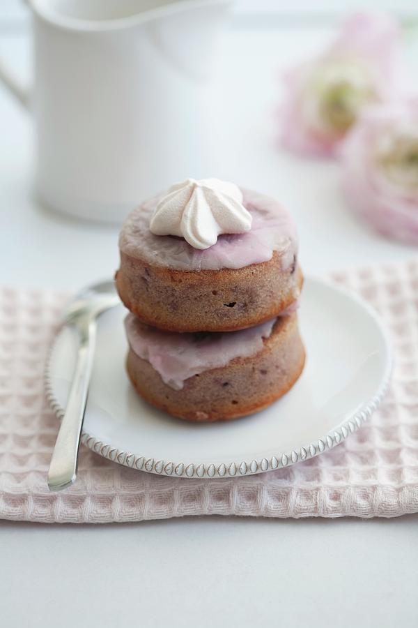 Almond Sponge Cakes With Cherry Blossom Syrup Photograph by Martina Schindler