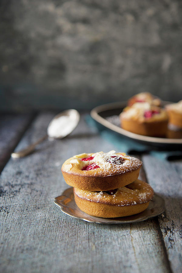 Almond Tarts With Raspberries Photograph by Patricia Miceli