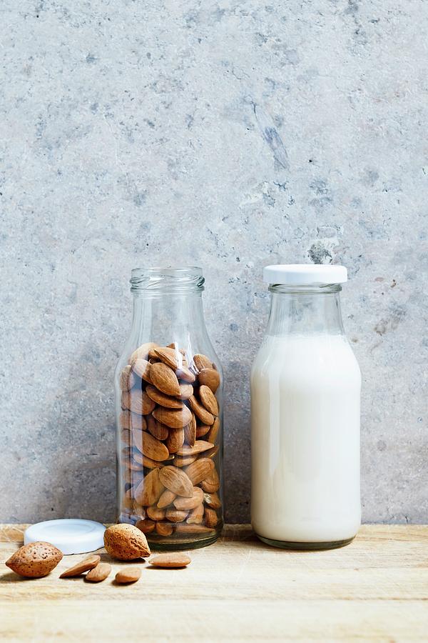 Almonds And Almond Milk Photograph by Brigitte Sporrer