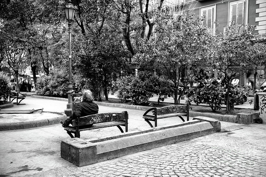 City Photograph - Alone in a Park in Napoli Italia by John Rizzuto