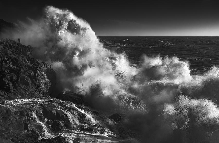Black And White Photograph - Alone In The Storm by Paolo Lazzarotti