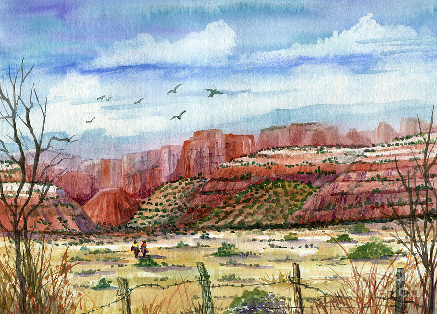 Along The New Mexico Trail Painting by Marilyn Smith
