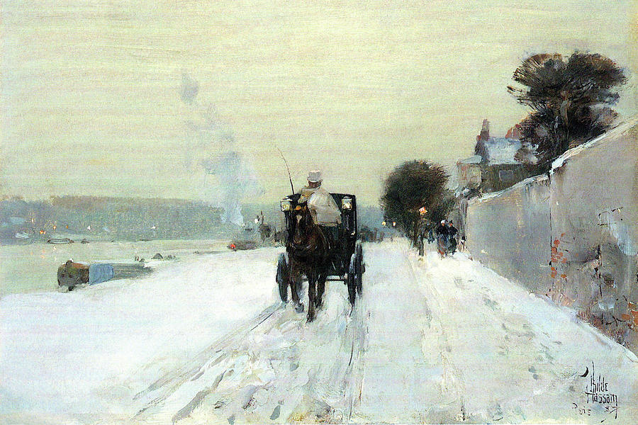 Along the Seine Painting by Frederick Childe Hassam