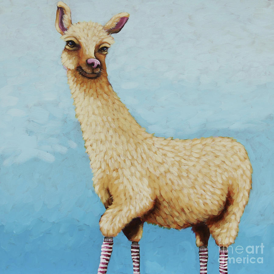 Alpaca in Socks Painting by Lucia Stewart