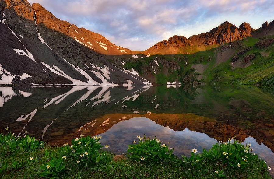 Alpenglow And Reflection Photograph by Mei Xu