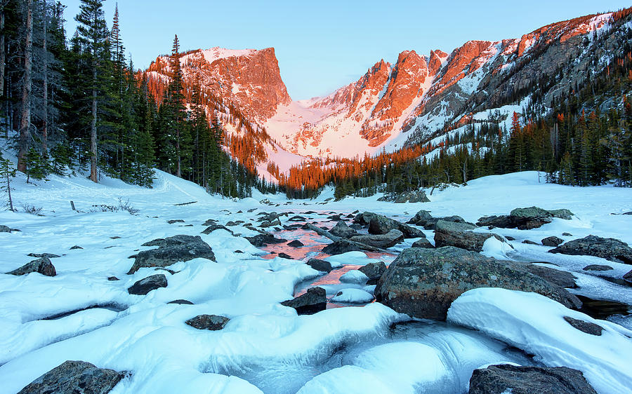 Alpenglow at Dream Lake Rocky Mountain National Park by Nathan Bush Alpenglow at Dream Lake Rocky Mountain National Park by Nathan Bush