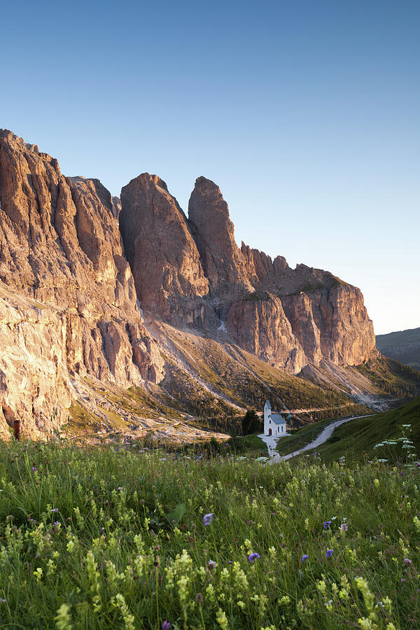 Alpenglow Over Peak And Small Church In Photograph by Matteo Colombo