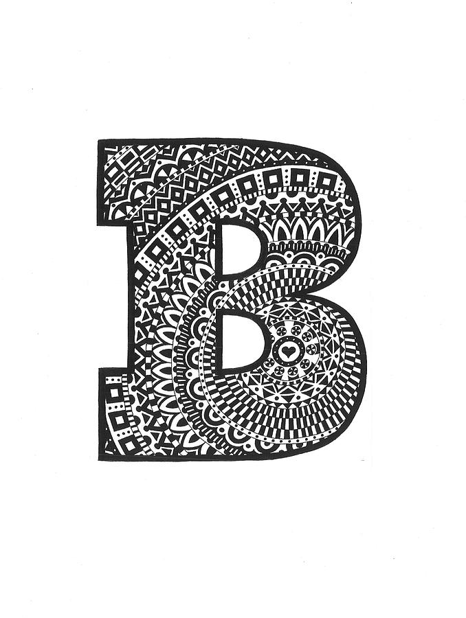 Monogram Mixed Media - Alphabet B by Siobhan