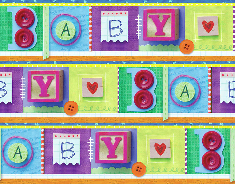Typography Digital Art - Alphabet Baby Repeat by Holli Conger