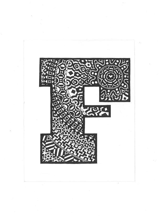 Monogram Mixed Media - Alphabet F by Siobhan