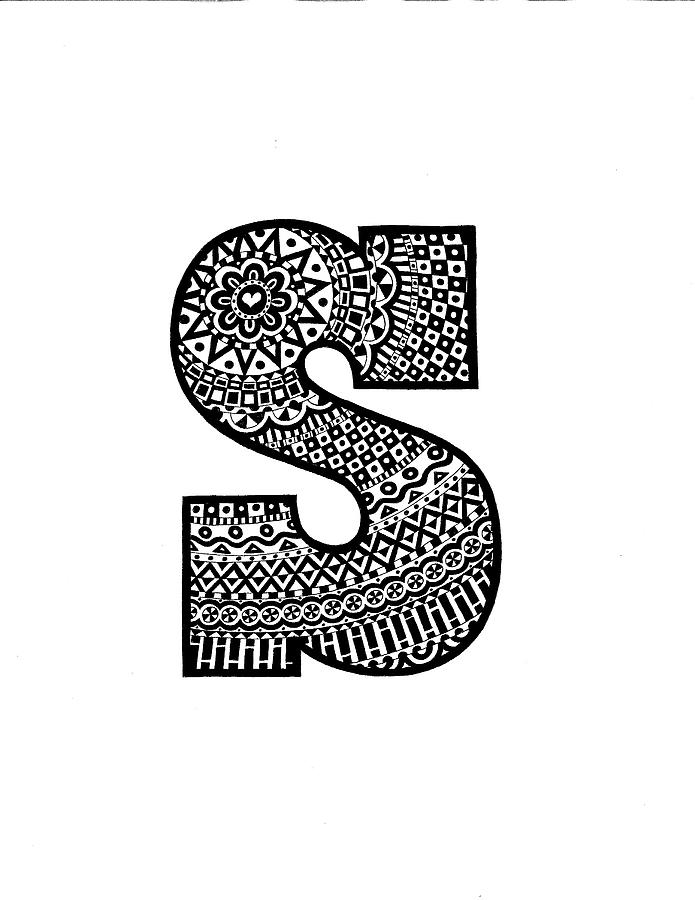 Monogram Mixed Media - Alphabet S by Siobhan