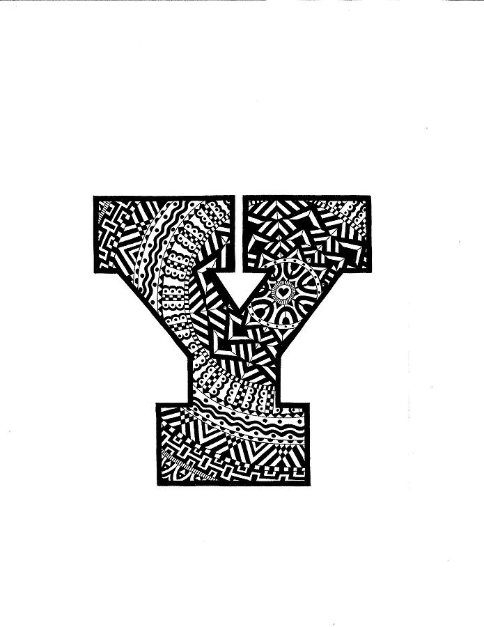 Monogram Mixed Media - Alphabet Y by Siobhan