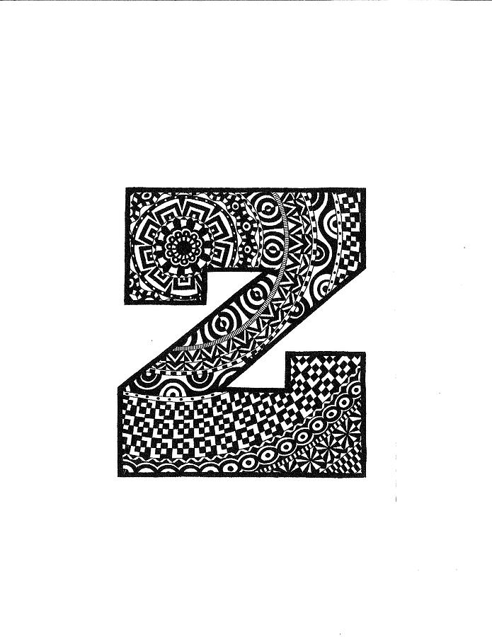 Monogram Mixed Media - Alphabet Z by Siobhan