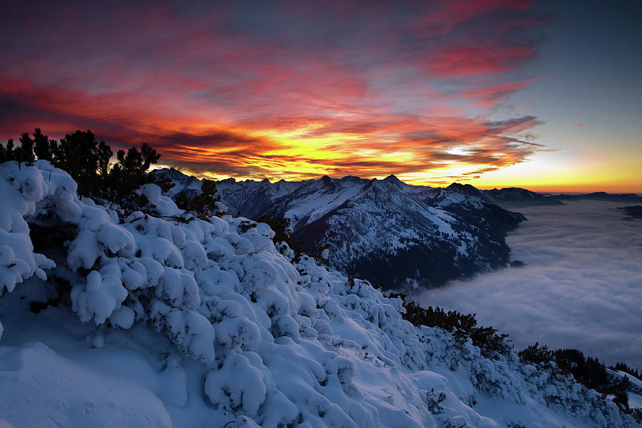 Alpine Afterglow - Tirol Austria Photograph by Wingmar