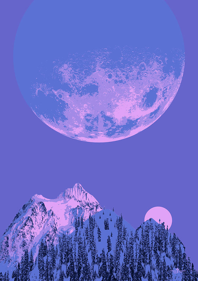 Tree Digital Art - Alpine Glows Purple by Chris Frewin