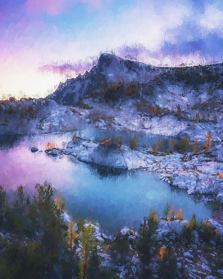 Alpine Lakes, Washington Painting by AM FineArtPrints