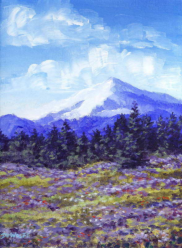 Alpine Meadow Sketch Painting by Richard De Wolfe
