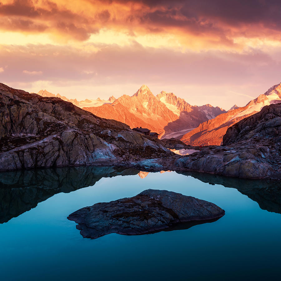 Mountain Photograph - Alpine Mountain Landscape With Lake by Ivan Kmit
