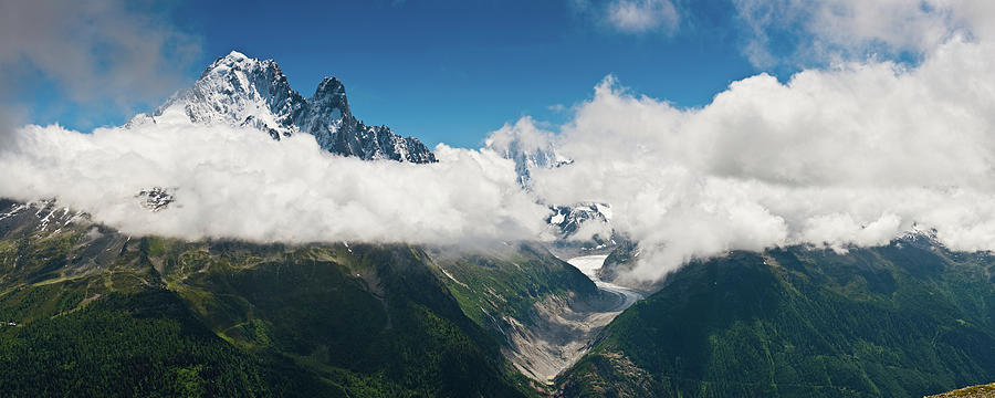 Alpine Peaks Glacier Cloudscape Photograph by Fotovoyager