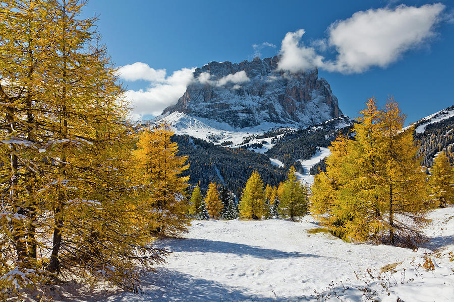 Alps, Passo Gardena, Autumn, Italy Digital Art by Olimpio Fantuz