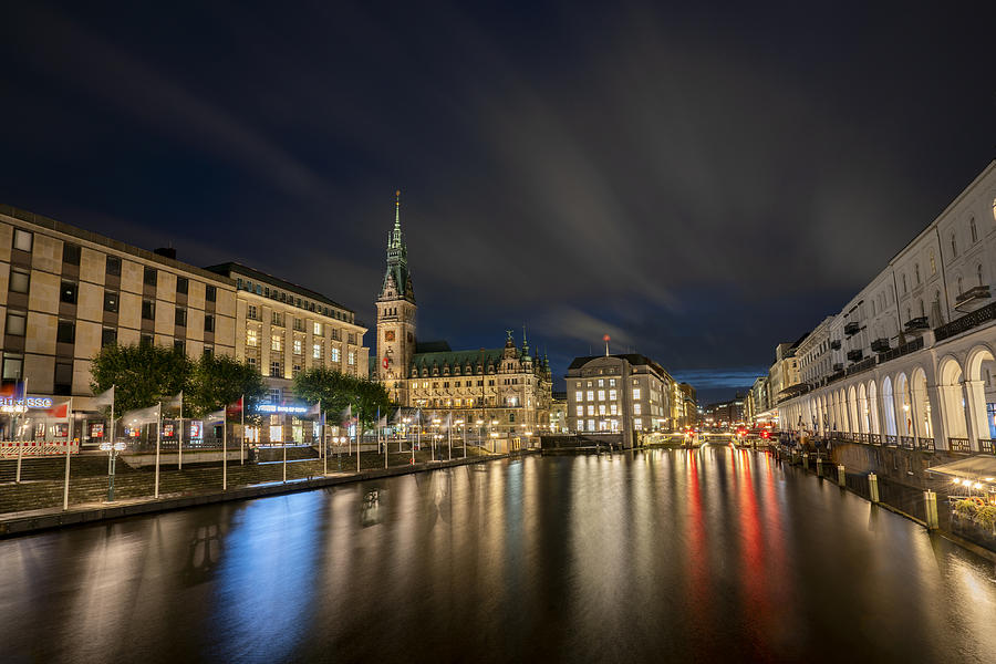 Alster During At Night Photograph by Mieke Suharini