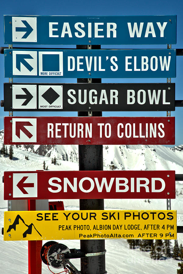 Alta Snowbird Connection Directions Photograph by Adam Jewell