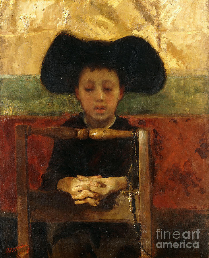Altar Boy Praying Painting by Antonio Mancini