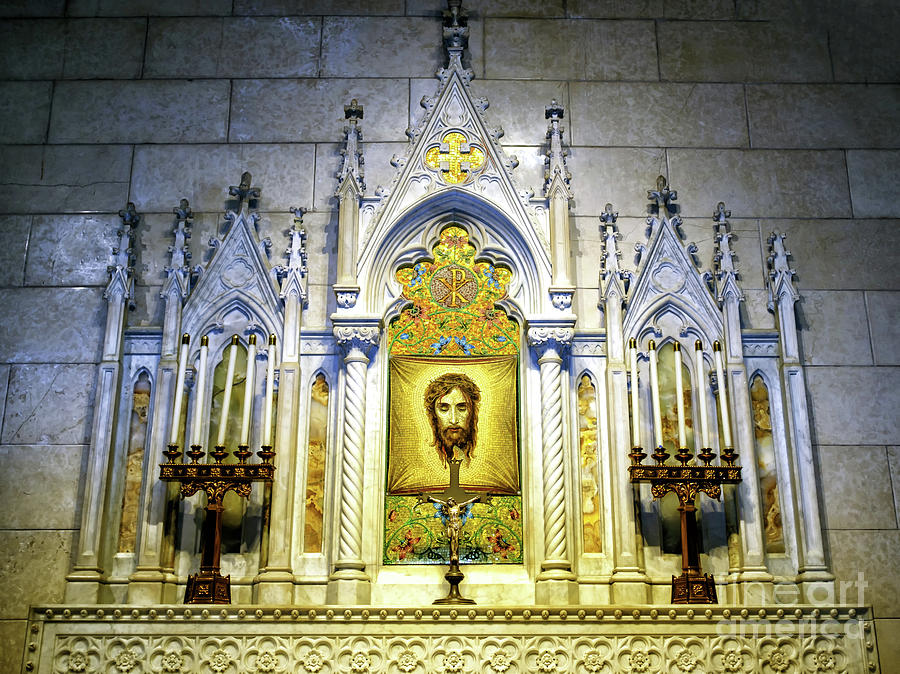 Altar of the Holy Face at St. Patricks Cathedral in New York City Photograph by John Rizzuto