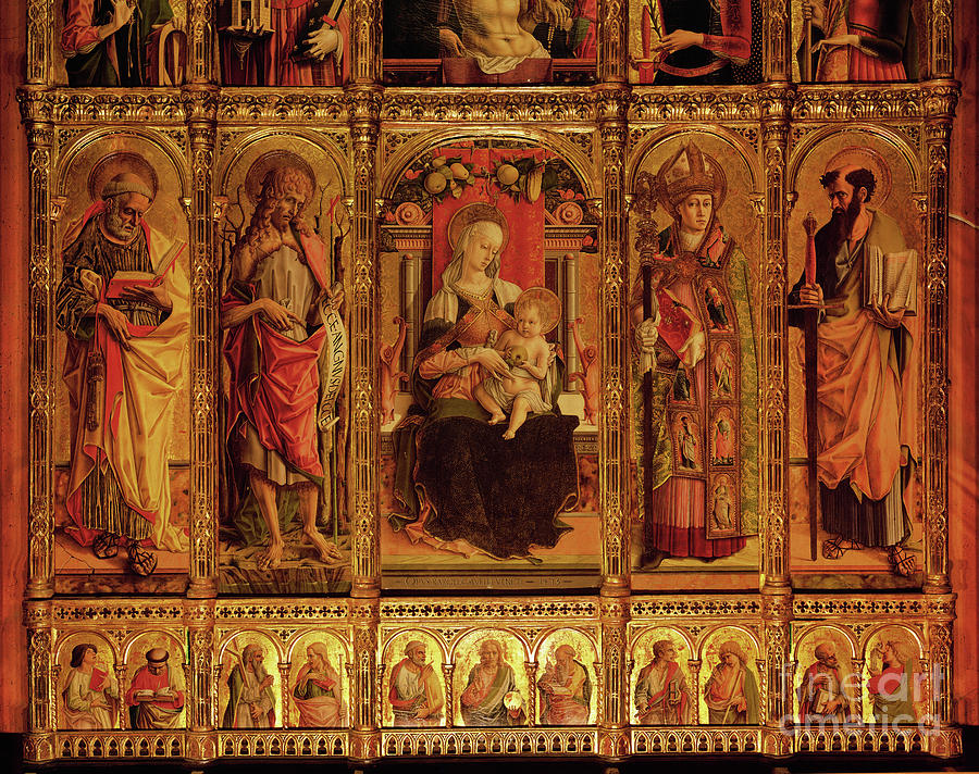 Altarpiece Of St Emidio Polyptych Detail Of The The Virgin And The