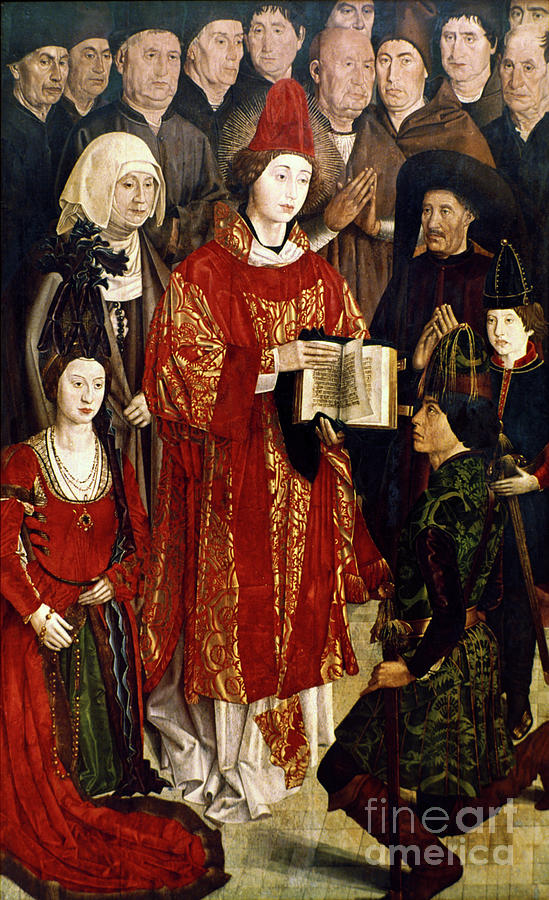 Altarpiece Of St Vincent, 1460. Artist Drawing by Print Collector
