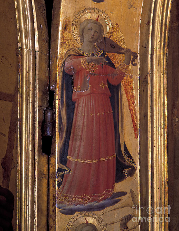 Fra Angelico Painting - Altarpiece Of The Liniers, Detail Of A Musician Angel by Fra Angelico